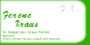 ferenc kraus business card